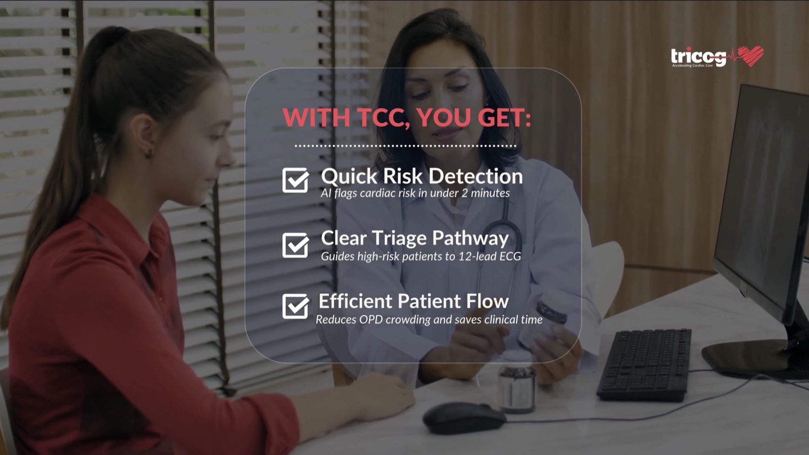 With Tricog CardioCheck you get quick risk detection, a clear triage pathway and efficient patient flow